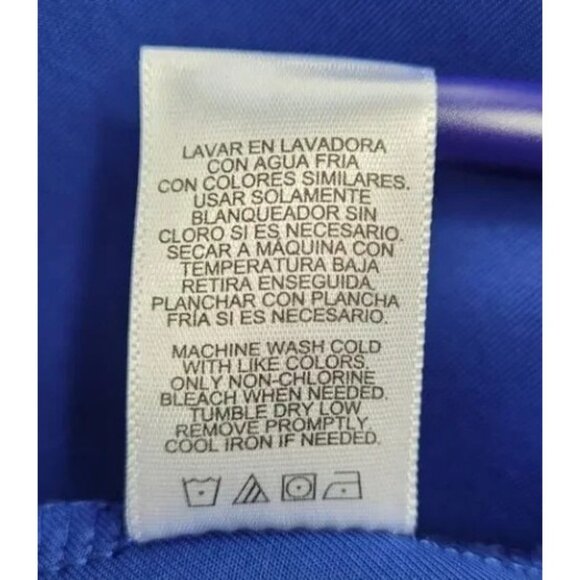 Reed Women’s Blue Fit & Flare Dress Size L Scuba Fabric Sleeveless V-Neck Black - Picture 5 of 6